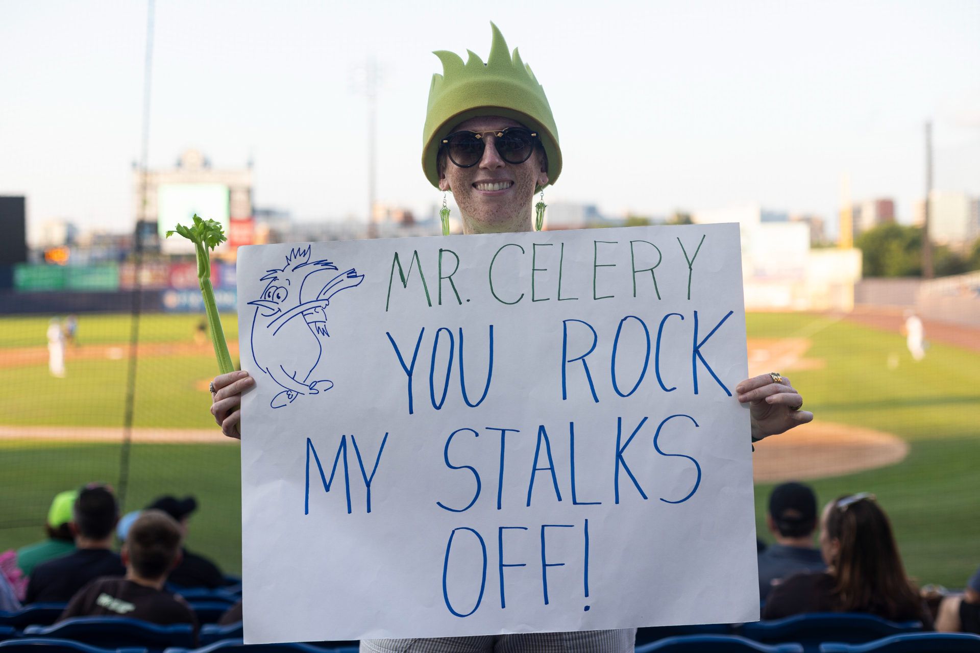 Fan with sign Fan with sign